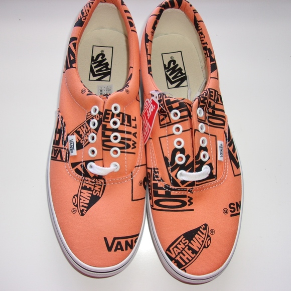 Vans NWT Era (Logo Mix) Tangerine Mens Skater - Picture 2 of 7